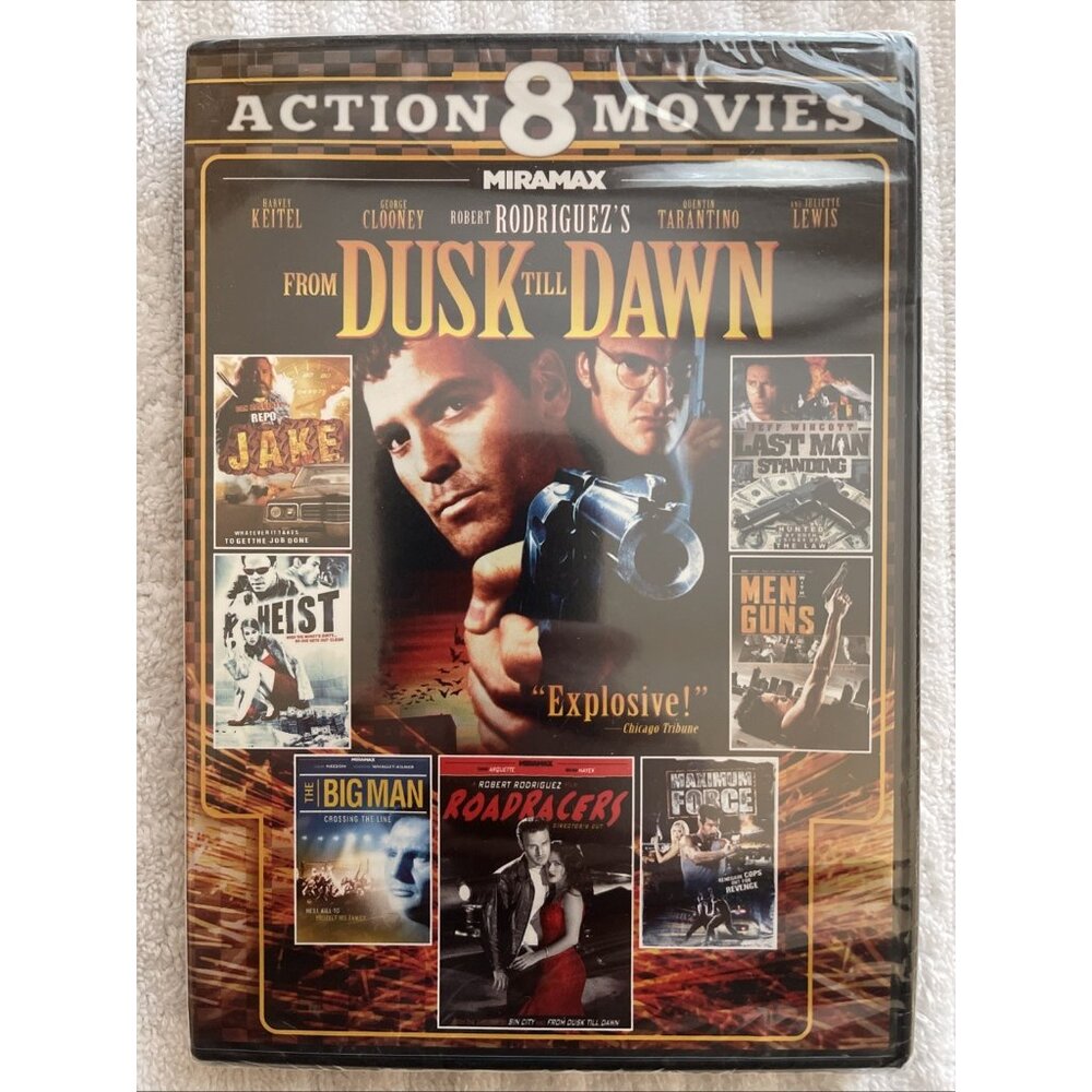 8-Movie Action Pack, Vol. 4 (DVD, 2013, 2-Disc Set) - Dusk Til Dawn, Roadracers